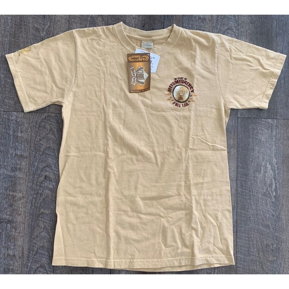 Crazy Shirts Hawaii Beer Dyed T Shirt NEW NWT Cotton Tan Alcohol Drunk Mens Sm